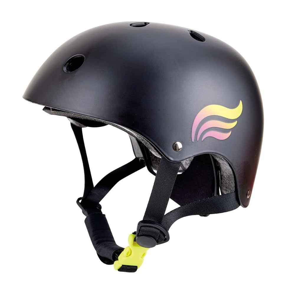 Hape Black Safety Helmet for Kids 12M+ - Adjustable, Ventilated, Shock-Absorbent EPS Foam Protection