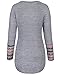 STYLEWORD Women's Long Sleeve Round Neck Patchwork Casual Loose T-Shirts Blouse Tops(Gray,XL)