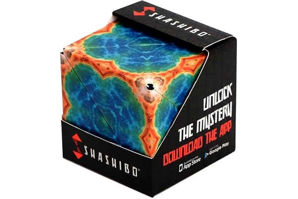 SHASHIBO Shape Shifting Box - Award-Winning, Patented Fidget Cube w/ 36 Rare Earth Magnets - Transforms Into Over 70 Shapes,