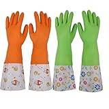 Kitchen Rubber Household Cleaning Gloves,Dishwashing Clean Waterproof Latex Gloves for Women