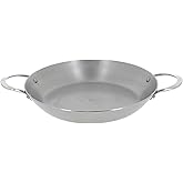 de Buyer MINERAL B Carbon Steel Paella Pan - 12.5” Diameter, 9.25” Cooking Surface - Multipurpose Pan for Stovetop & Oven - Naturally Non-Stick Finish - Made in France