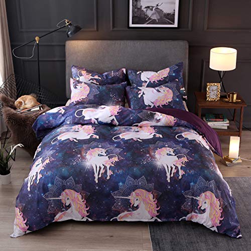 unicorn reversible complete bedding set