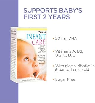 Amazon Com Twinlab Infant Care Multi Vitamin Drops With Dha 1 2 3 Fl Oz 50 Ml Pack Of 3 Health Personal Care