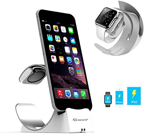 Apple Watch Stand,BAVIER iPhone Charger Dock Station, iPhone Charging Station compatible iPhone and iPad. (White)