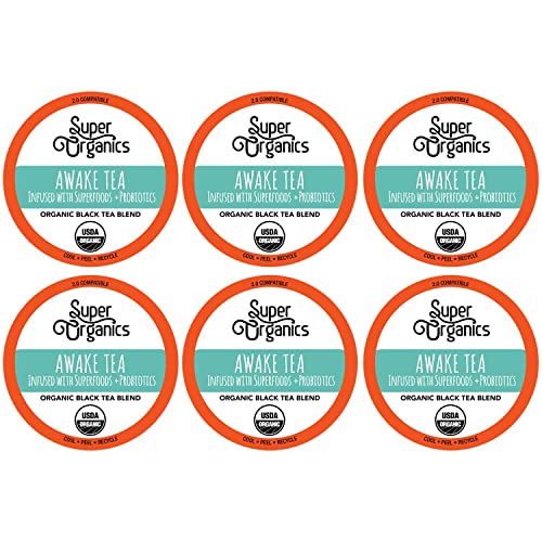 Super Organics Awake Black Tea Pods With Superfoods & Probiotics Keurig