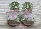 Image de Crochet Pattern Green Baby Girl Sandals 3-6 months