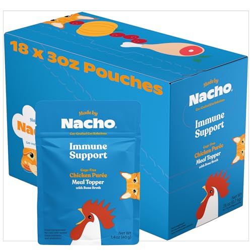 Made by Nacho Immune Support Cage-Free Chicken Puree, Meal Topper for Cat Food…