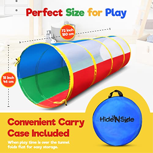 thumbnail image 2 of Hide N Side Kids 1.8m Crawl Through Play Tunnel Toy, Pop Up Tunnel Kids Toddlers Babies Infants Children Gift Indoor Outdoor Tube Hide N Side 2 of 11