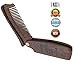 Folding Beard & Mustache Comb by Azi- Vintage Barbershop Style Pocket Size (with Carrying Case) Anti-Static Sandalwood Comb