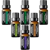URbeauty Essential Oils, 6 Bottles Aromatherapy Essential Oil Diffuser Essential Oils 100% Pure Lavender, Peppermint, Sweet Orange, Eucalyptus, Tea Tree, Lemongrass Essential Oil Gift Set(0.33oz each)