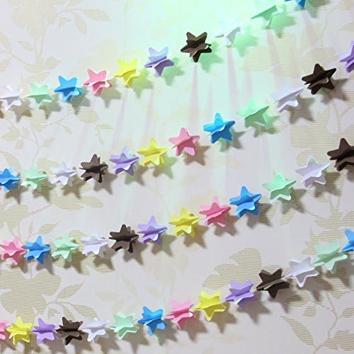 UMISS DECOR Star Shaped 3D Tissue Paper Tassel Garland Banners Wedding Thanksgiving Decor (Pack of 5)