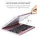 iPad Keyboard Case 9.7 for iPad 2018 (6th Gen) - 2017 (5th Gen) - iPad Pro 9.7 - iPad Air 2 & 1, 7 Color Backlit Keyboard Case/360 Rotate Wireless/BT Keyboard Case with Auto Sleep/Wake (Rose Gold)