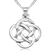 Alexander Castle 925 Sterling Silver Celtic Eternity Knot Necklace for Women with 18" Silver Chain & Jewelry Gift Box - 16mm