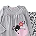 Coralup Little Girls 2-Piece T-Shirt & Pant Set(Cow) S4018(6T,Grey)