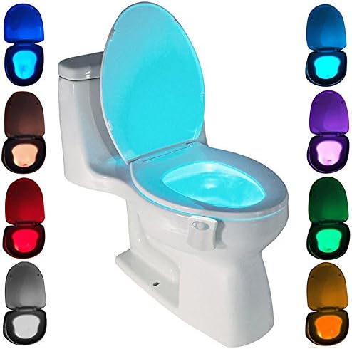 ocona© Toilet night light LED with movement sensor lamp seat lighting, toilets lighting for children bathroom light in 8 colors