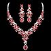 LOVFASH Bridal Austrian Crystal Necklace and Earrings Jewelry Set Gifts fit with Wedding Dress