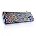 DoubleW Typewriter Keyboard with RGB LED Backlit, Blue Switch 104 Keys Anti-Ghosting Mechanical Gaming Keyboard, Retro Keycaps Light Up Keyboard, Metal Panel Wired USB for PC and Laptop, Blackthumb 1