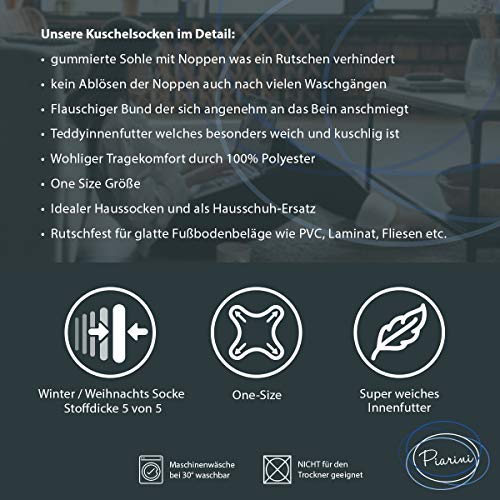 Piarini-1-Paar-Kuschelsocken-mit-ABS-Sohle-warme-Damen-Socken-Wintersocken-mit-Anti-Rutsch-Noppen-dicke-Haussocken
