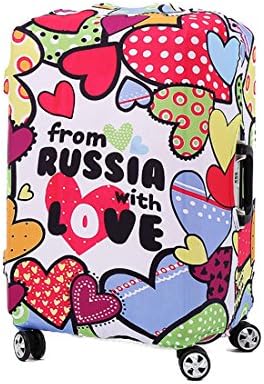DFXIU Washable Foldable Luggage Cover Protector Fits 20/24/28 Inch Suitcase Covers (L(24"-28"), Colorful Love)