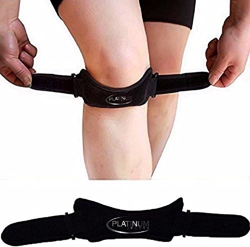 Patella Knee Strap for Knee Pain Relief and Patellar Tendon Support for Tendonitis, Jumpers Knee, Basketball, Hiking, Running, Volleyball, Swimming (1 Piece), Black