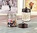 Amolliar Apothecary Jars Bathroom Storage Organizer - Cute Qtip Dispenser Holder Vanity Canister Jar Glass with Lid for Cotton Swabs,Rounds,Bath Salts,Makeup Sponges,Hair Accessories/Bronze (1 Pack)