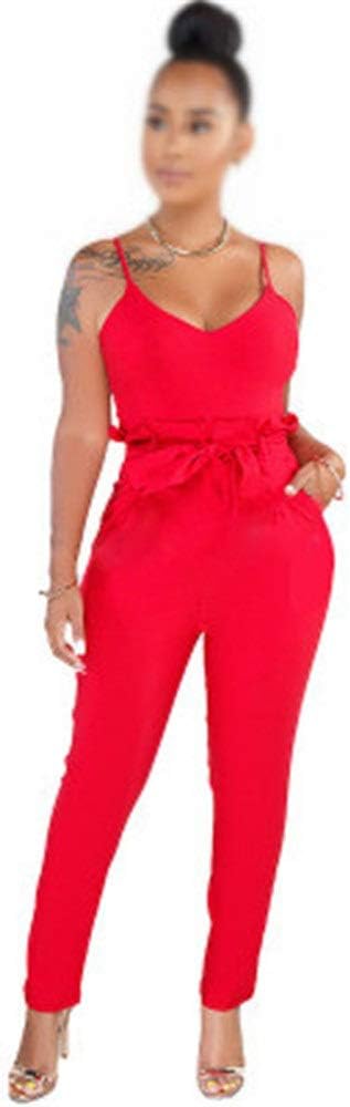 Amazon Co Jp レディース パンツ ドレス オールインワン フォーマル レディースカジュアルノースリーブハイウエストワイド脚ロンパース ロングジャンプスーツ女性 パーティ 結婚式 卒業式 入学式 入園式 卒園式 Color Red Size S ホーム キッチン