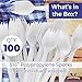 BPA-Free White Disposable Sporks 100 Pk. Recyclable, Eco-Friendly and Kid-Safe 2-in-1 Utensils Built Strong to Last Large Meals. Great for School Lunch, Picnics or Restaurant and Party Supply
