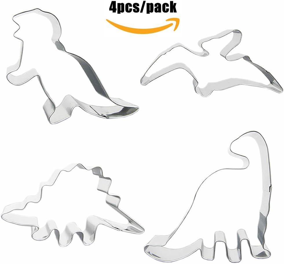 Baking Cookie Cutter Set, Dinosaur Mold, Set of 4pcs