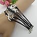 Lookatool Antique Silver Infinity Double Birds Note Charms Leather Wrap Bracelet