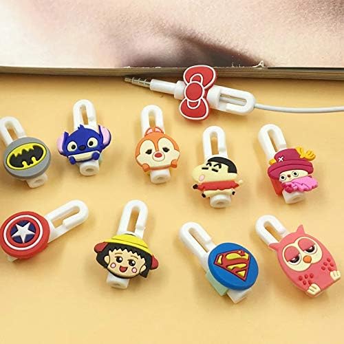 Smile Pick Cartoon Earphone Headphone Protector for iPhone 5 5S SE 6 6S 7 8 Plus X iPod Iwatch (Random)-Pack of 2