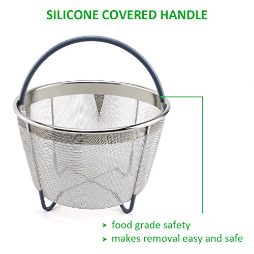 image for GROWNEER 6qt Stainless Steel Steamer Basket Fits InstaPot Pressure Coo