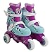 PlayWheels Disney Frozen Glitter Kids Convertible 2-in-1 Skates - Junior Size 6-9