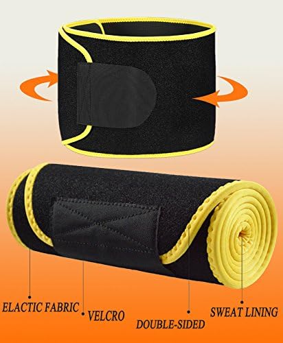 Waist Cincher,Sweat Waist Trimmer Weight Loss Belt for Men &amp; Women Hot Neoprene Body Shapers by Glamours