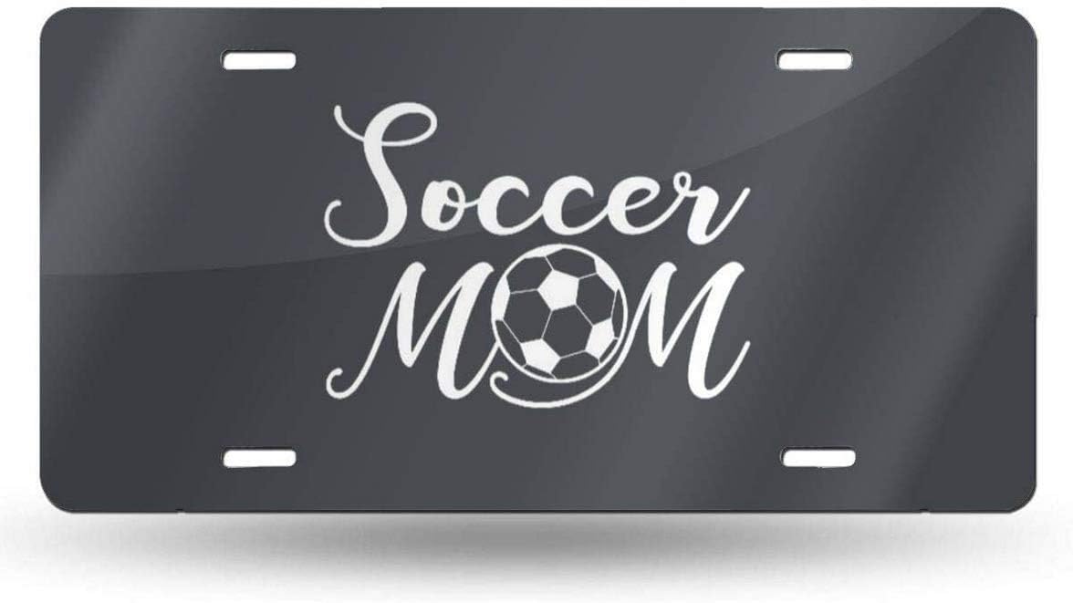 WSEDRF Soccer Mom Logo License Plate Cover Aluminum Metal