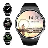 Bluetooth Smart Watch,Evershop 1.3 inches IPS Round Touch Screen Water Resistant Smartwatch Phone with SIM Card Slot,Sleep Monitor,Heart Rate Monitor and Pedometer for IOS and Android Device (Black)