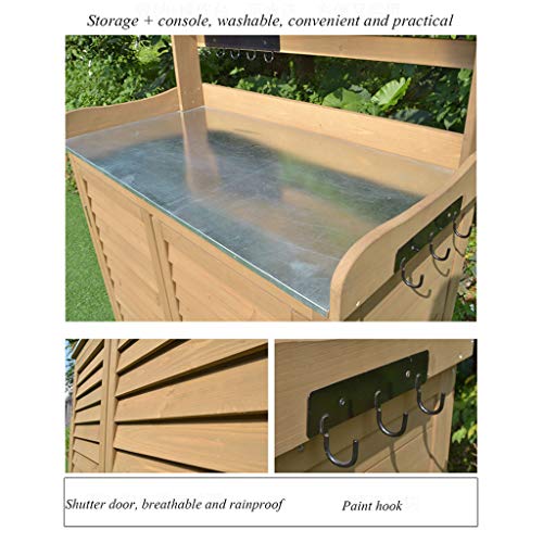 AIOEJP Gartenschrank, Geräteschuppen Garten Schuppen Schrank Holz Aufbewahrungsbox Flachdach Patios Für Werkzeuge… – Bild 4