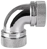 Thermaltake Pacific DIY LCS Chrome G1/4 PETG 16mm (5/8") OD Tube 90 Degree Dual Compression Fitting Cooling - CL-W099-CA00SL-A