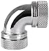 Thermaltake Pacific DIY LCS Chrome G1/4 PETG 16mm (5/8") OD Tube 90 Degree Dual Compression Fitting Cooling - CL-W099-CA00SL-A