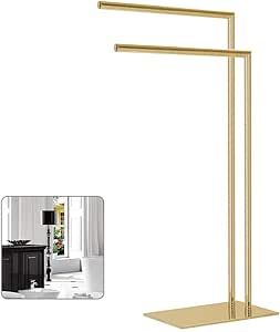 M-TOP Toallero de Pie Negro con 2 Barras, Toalleros Baño ...