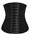 YIANNA Women's Underbust Latex Sport Girdle Waist Training Corset Fat Burner Abdominal Trainer Waist Body Shaper For Weight Loss, Size S (Black)