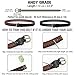 Set of 2 Women's Vintage Genuine Cowhide Leather Braided Belts With Alloy Pin Buckle By ANDY GRADE, Black and Brown, 110 cm(43.3 inch)