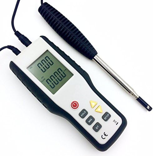 RockFire Profession Digital Anemometer for Air Velocity, Air Flow, Temperature,