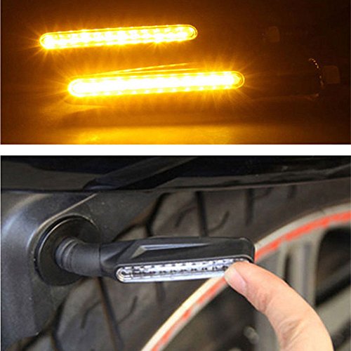 4pcs 12V 12LED Bulbs Amber Motorcycle Bike Bendable Turn Signal Light Indicator Lamps for Motorcycle Motorbike Scooter Quad Cruiser Harley Kawasaki Yamaha Suzuki Off Road - Thumbnail 6