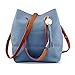 Oct17 Fashion Tassel buckets Tote Handbag, Women Messenger Hobos Shoulder Bags, Crossbody Satchel Bag - Blue