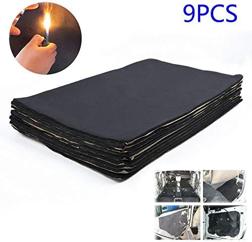 evergreemi 9Pcs Car Heat Insulation Pad,Sound Insulation Mat,Self-adhesive Heat Insulation & Sound Deadening Material For Doors Roofs Floors Trunks,50×30cm