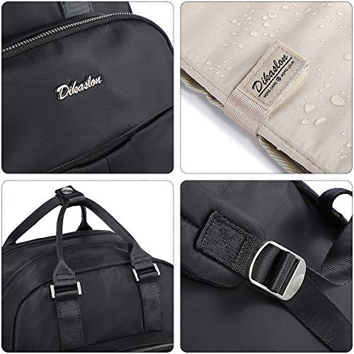 Diaper Bag Backpack, Dikaslon Large Travel Back Pack Waterproof Multifunction Maternity Baby Nappy Changing Bags for Mom and Dad with Insulated Pockets, Changing Pad for Boys and Girls, Black