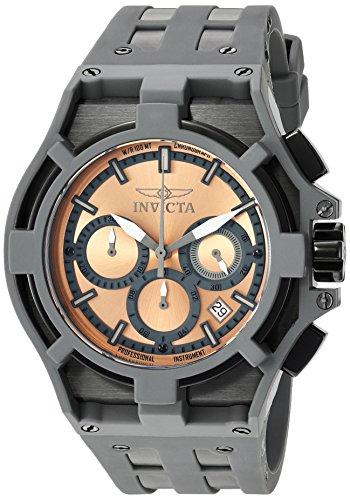 Invicta Men's 'Akula' Quartz Stainless Steel and Silicone Casual Watch, Color:Grey (Model: 22370)