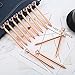 Bememo 12 Pieces Big Diamond Crystal Ballpoint Pens and 6 Pieces Ballpoint Pen Refills, Black Ink (Rose Gold)