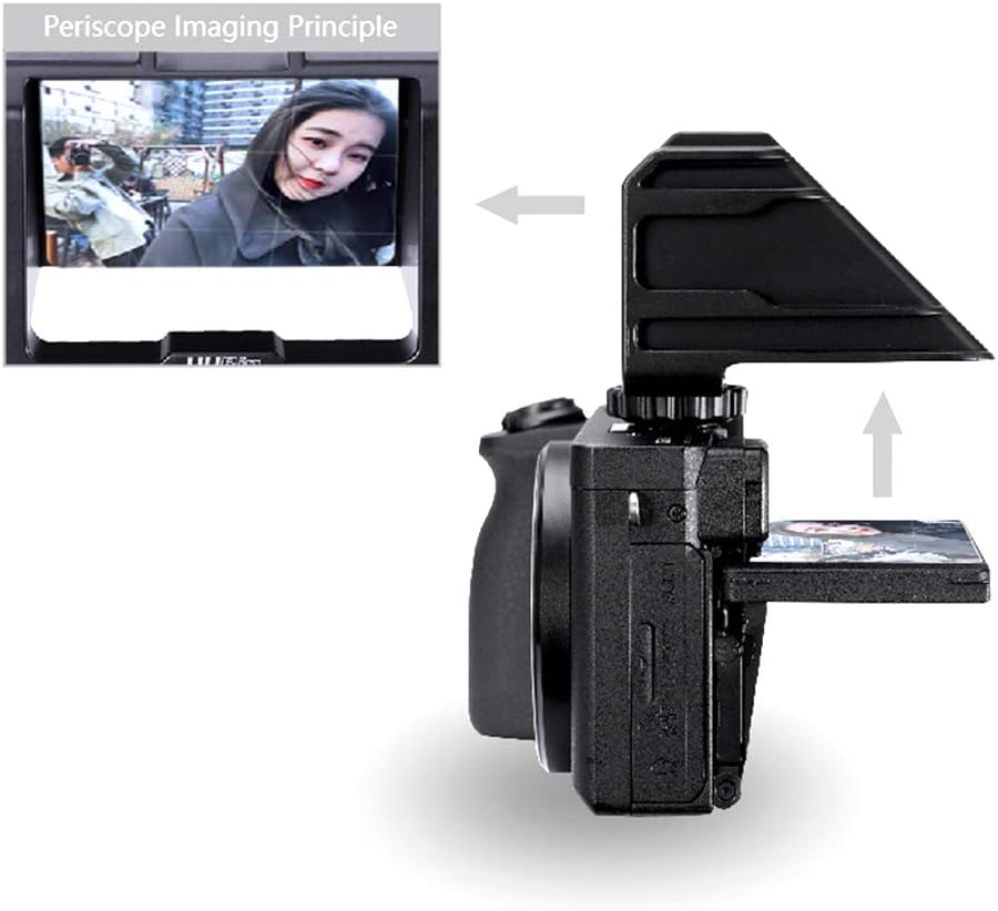 UURig Vlog Selfie Flip Screen with Cold Shoe for Mirrorless Camera for Video Youtuber, black - Image 4