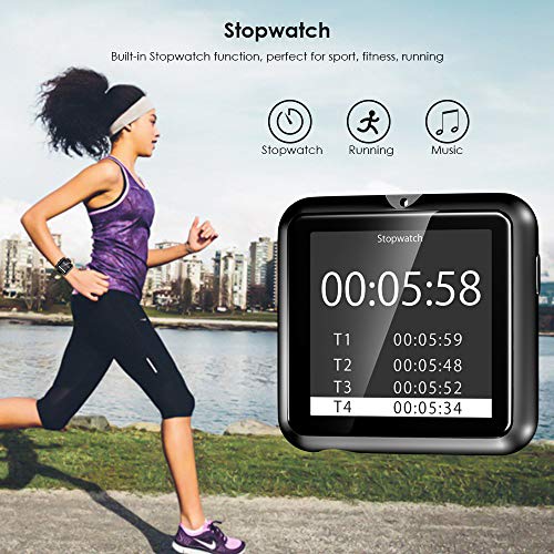 MP3 Player, Gueray 8GB Bluetooth MP3 Player with Clip Sport Watch Strap Full Touch Screen Portable Music Player Supports FM Radio Voice Recorder Video E-Book TF Card up to 128GB - Thumbnail 4